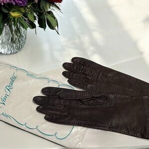 Van Raalte Brown Leather Gloves